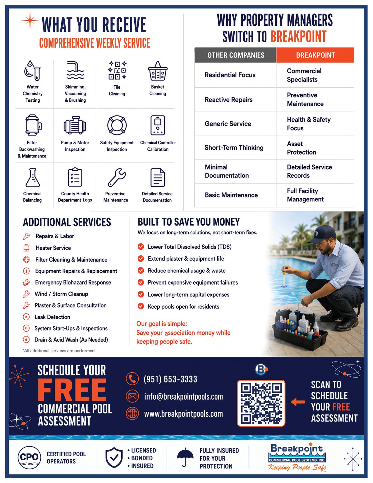 What you receive — weekly service breakdown and why property managers switch