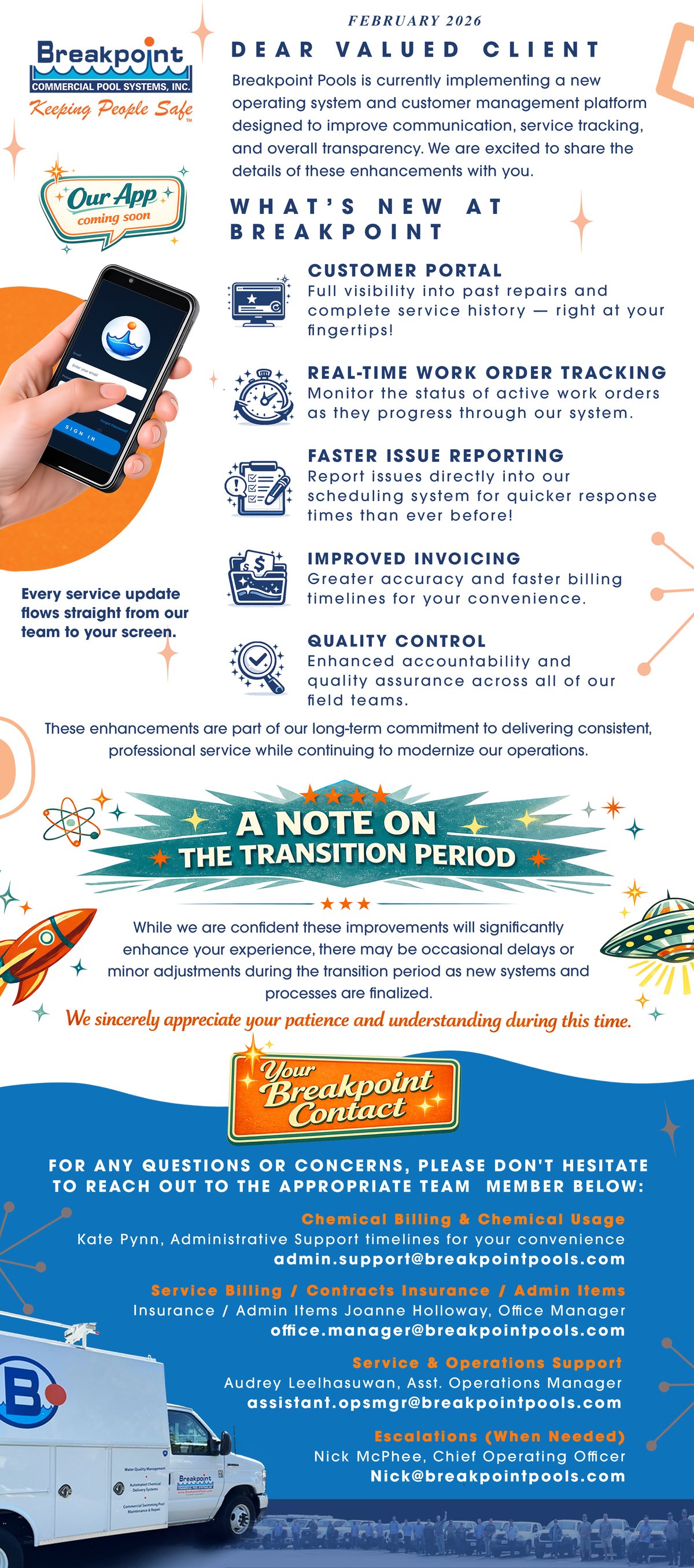 Breakpoint client newsletter — what's new at Breakpoint, customer portal rollout and contacts