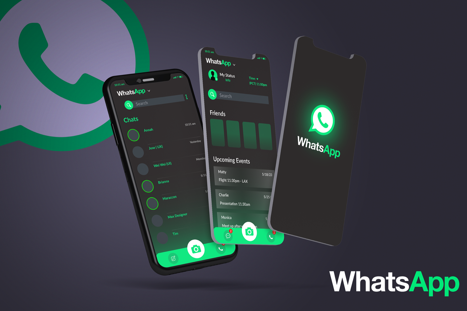 WhatsApp UI redesign — chats, status and app icon