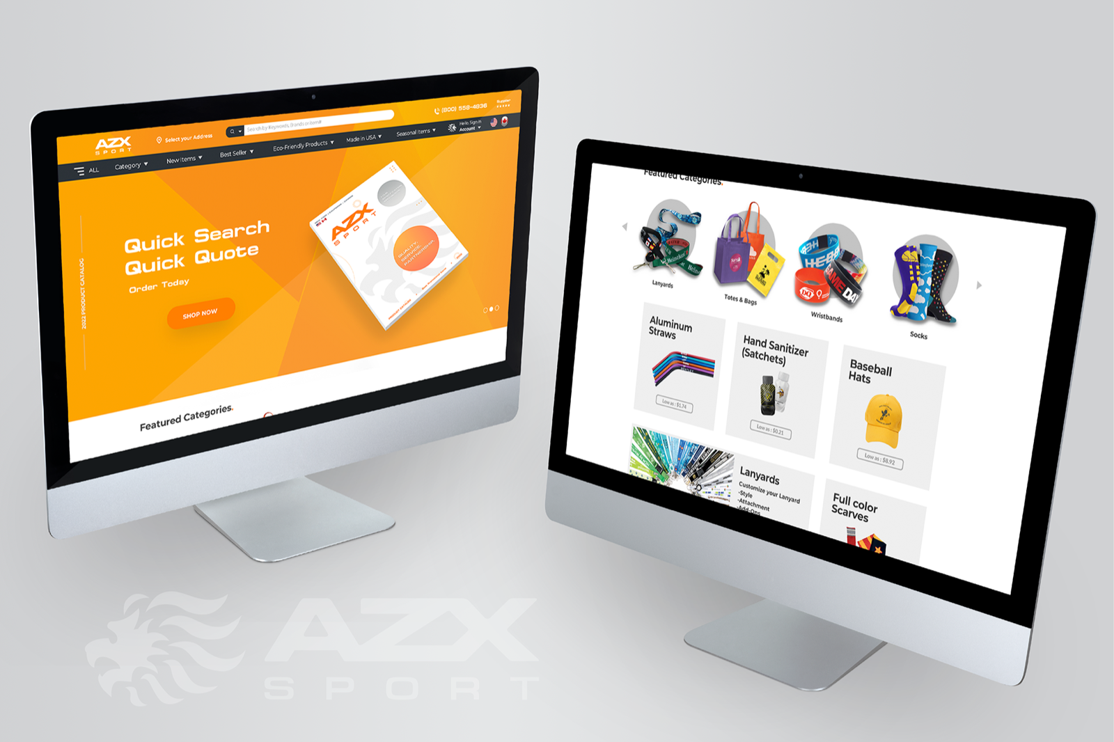 AZX Sport — storefront and featured categories